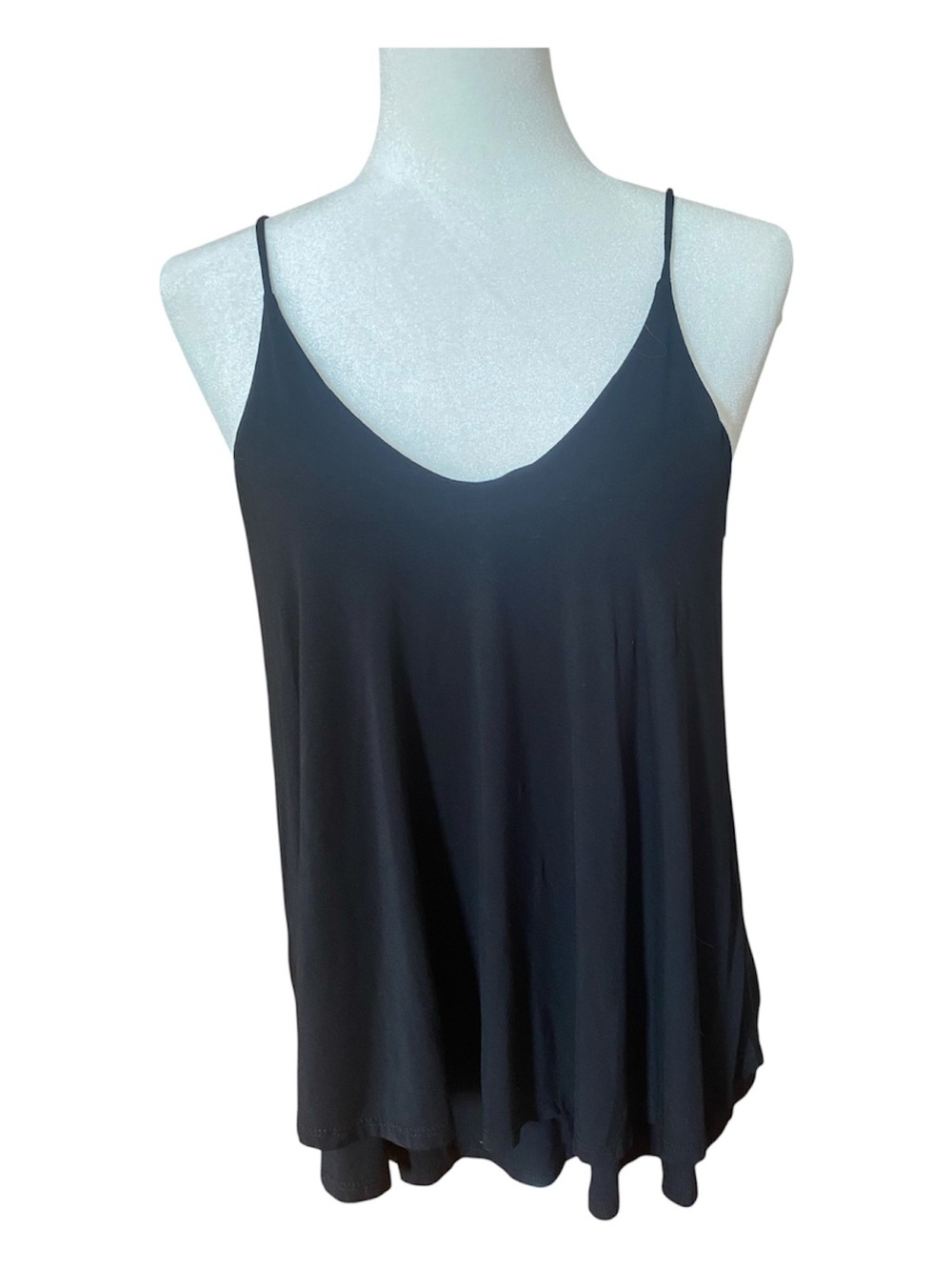 Phanuel Black Swing Cami Tank Low Scoop Back Flowy Sleeveless Size S/M